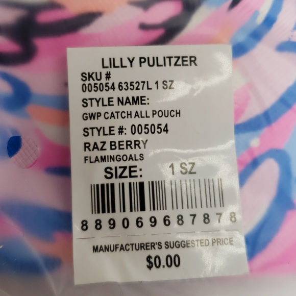 Lilly Pulitzer Catch All Zip Pouch Flamingoals - Picture 4 of 7